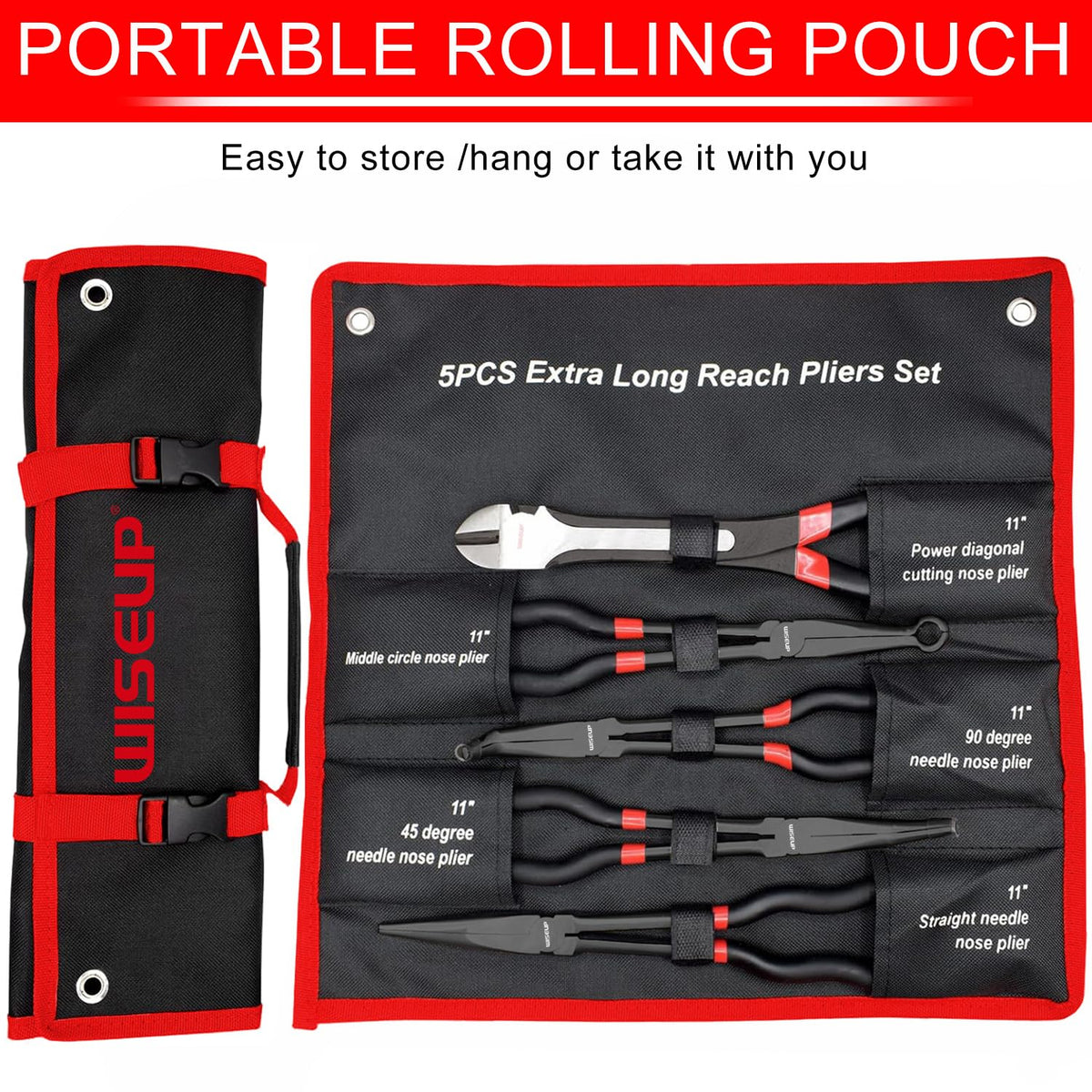 WISEUP 90-degree bent nose plier enabling corner access