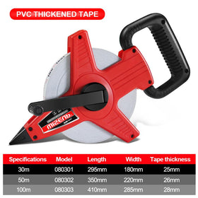 WISEUP fiberglass tape material resists stretch for accurate long-distance readings