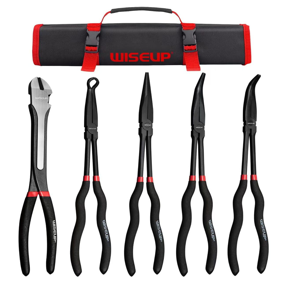 WISEUP long reach straight needle-nose pliers for tight-space tasks