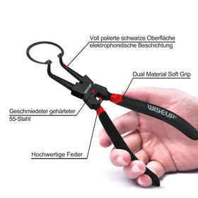 WISEUP Snap Ring Pliers external bent jaws for tight fittings.