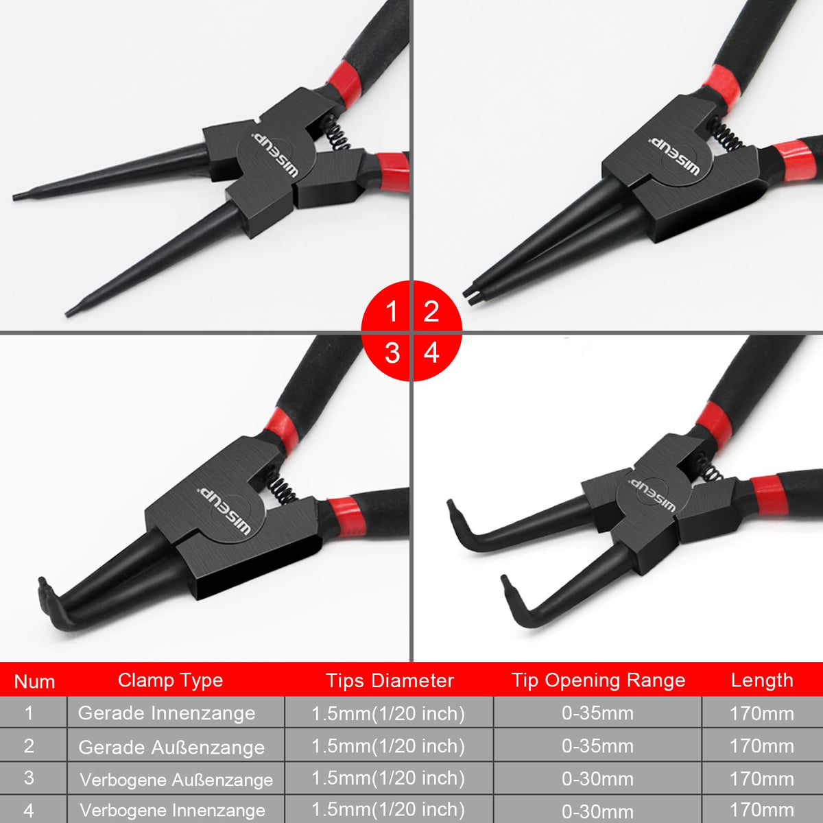 WISEUP storage bag keeps all four pliers organized and portable.