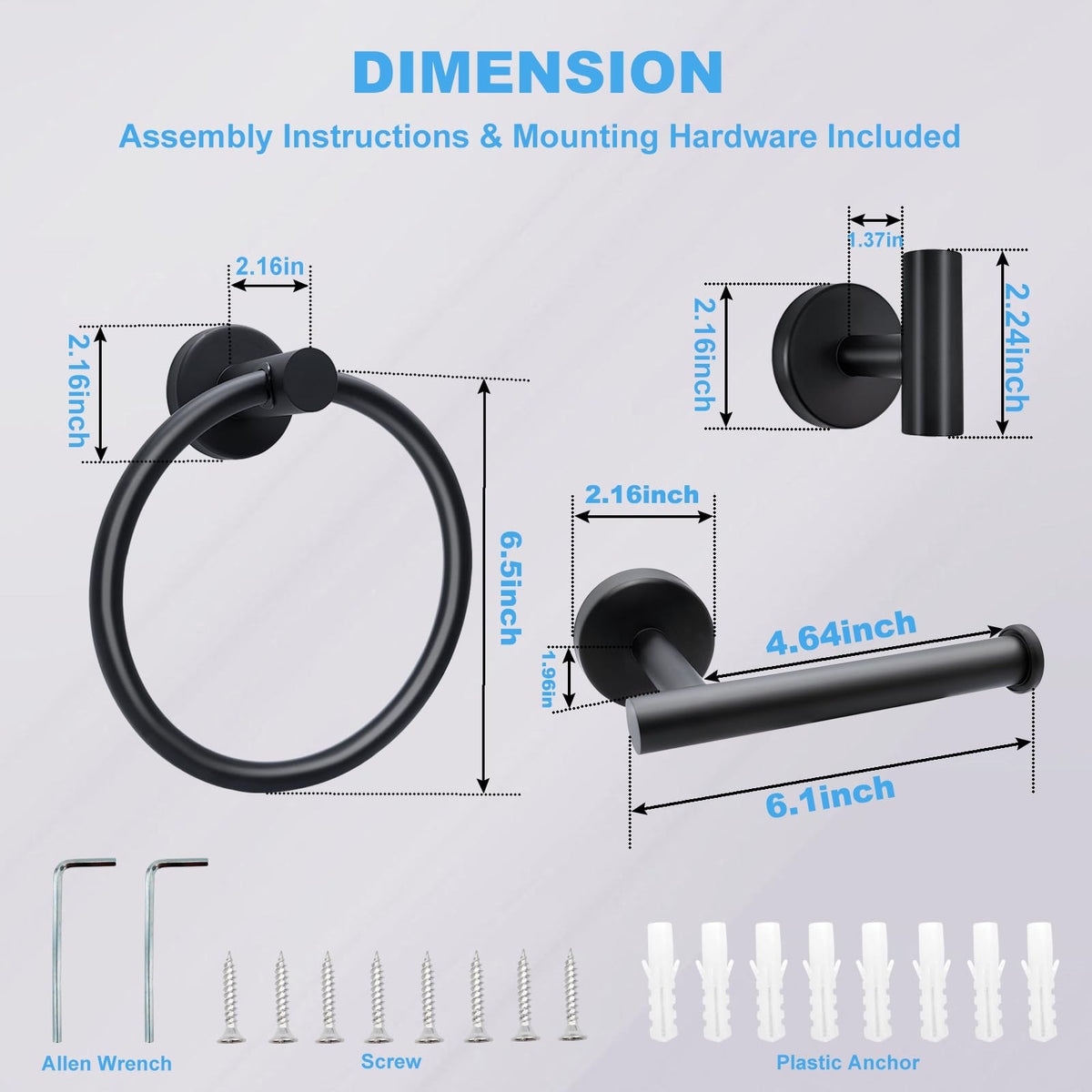 Wisexin heavy-duty brackets provide secure mounting for busy bathrooms.