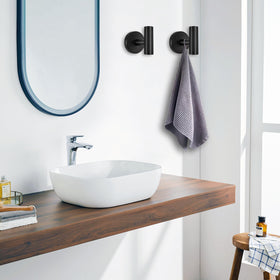 Wisexin matte black towel ring for quick-drying towels and organized storage.