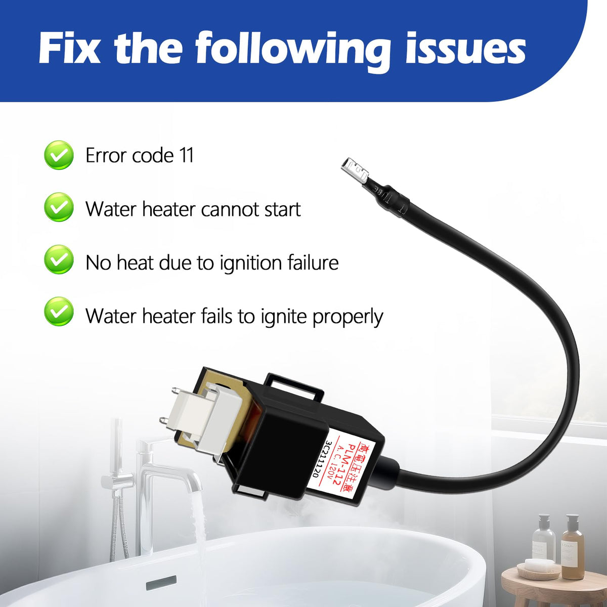 Wisiny tankless water heater igniter coil replacement shown for installation