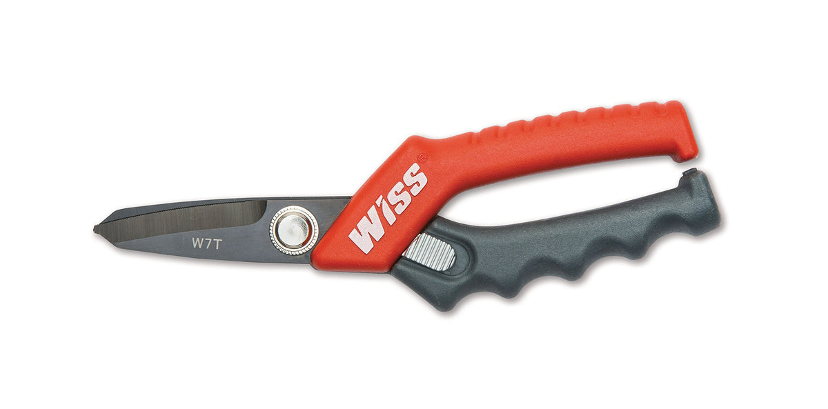Wiss Crescent W7T titanium-coated utility shears in black, built for durability and extended blade life.