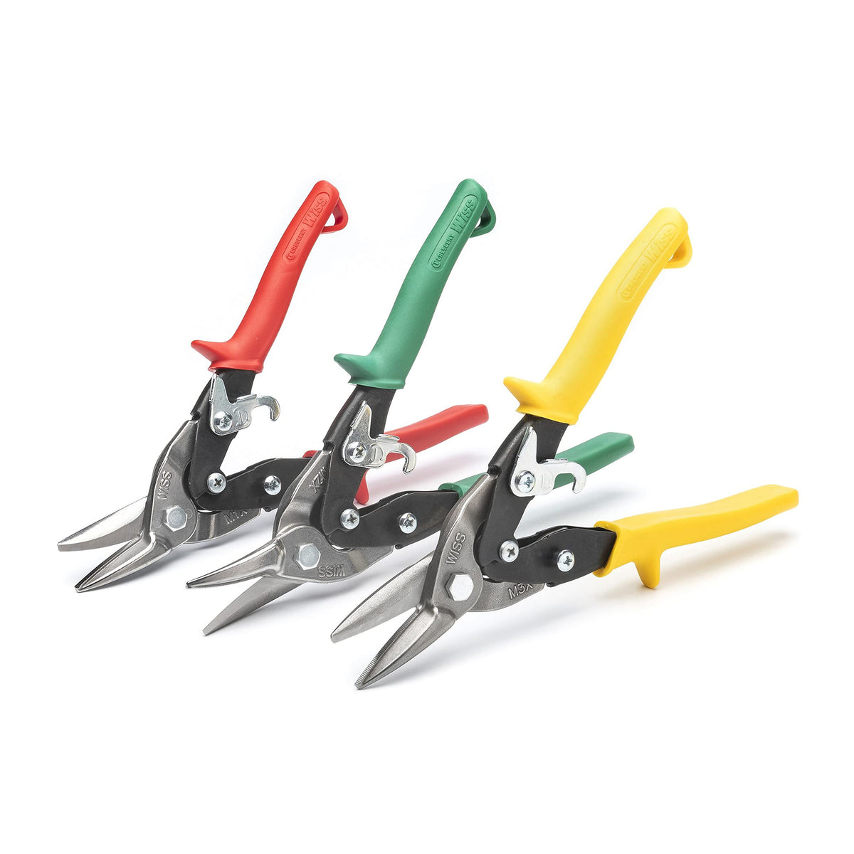 Crescent Wiss MetalMaster M2R snips designed for smooth curves and tight radii.