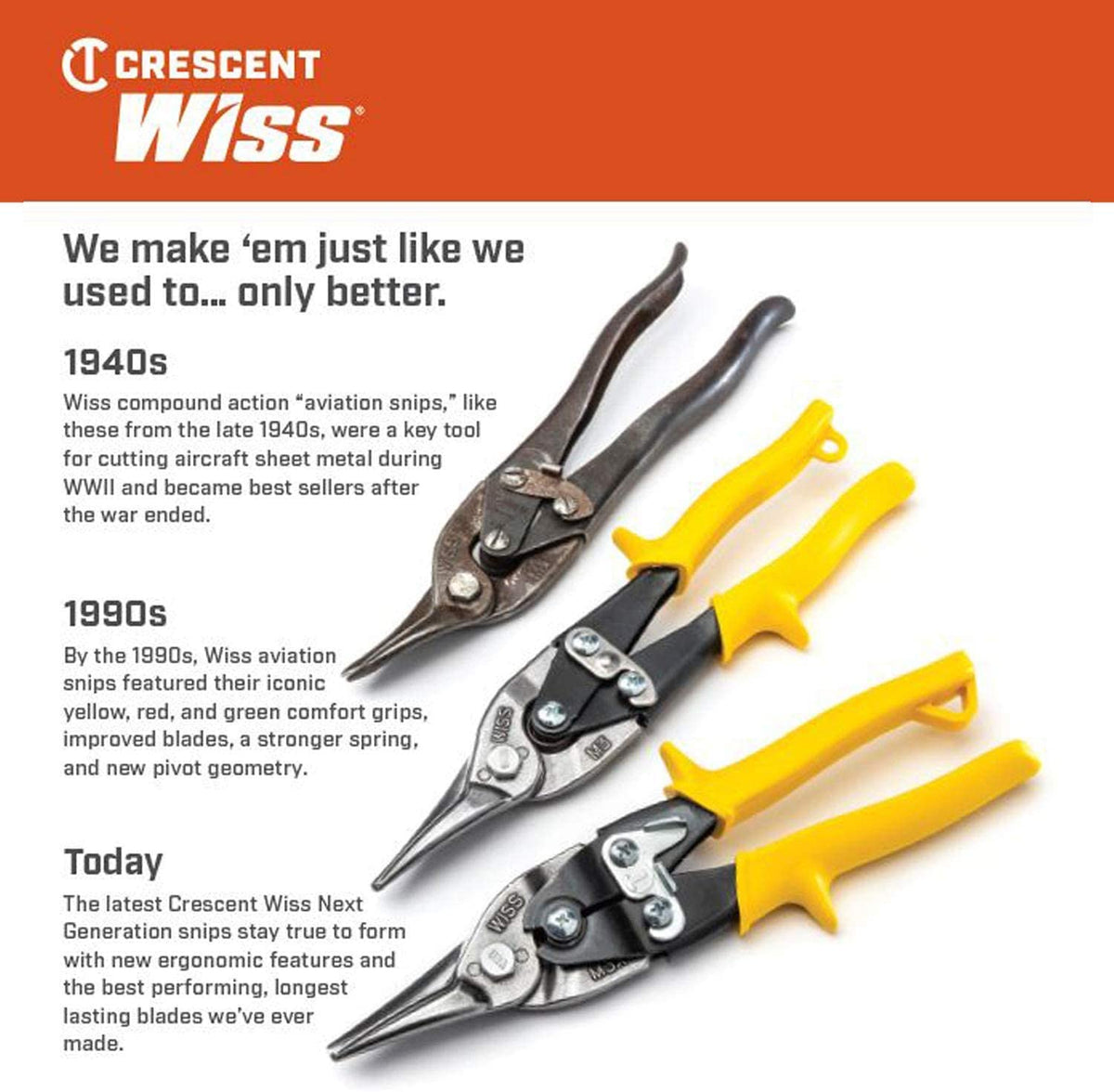Wiss MetalMaster snips right-cut configuration for efficient edges