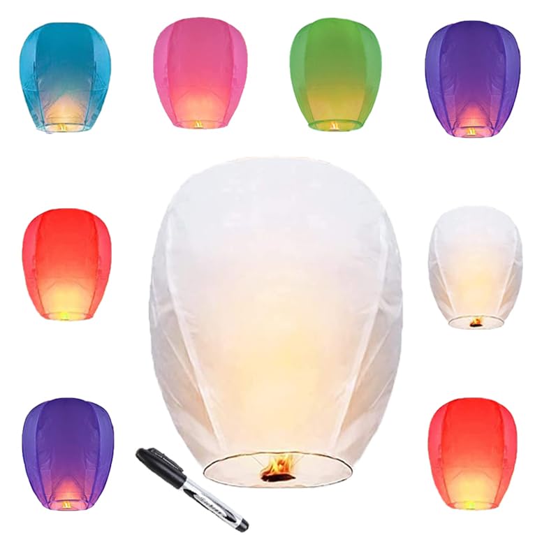 Witaide 10pc colorful paper lanterns in green, pink, white create warm party ambiance.