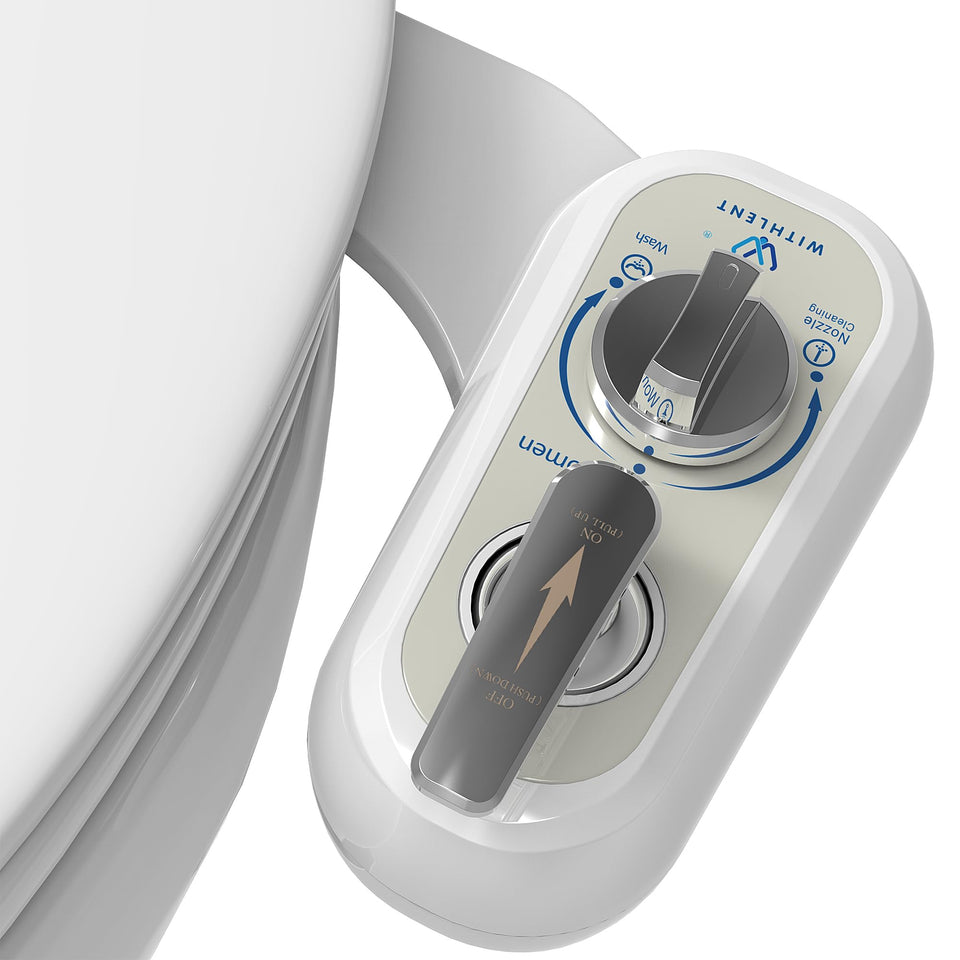 W WITHLENT left-handed bidet panel on toilet enables easy left-side control for cleansing