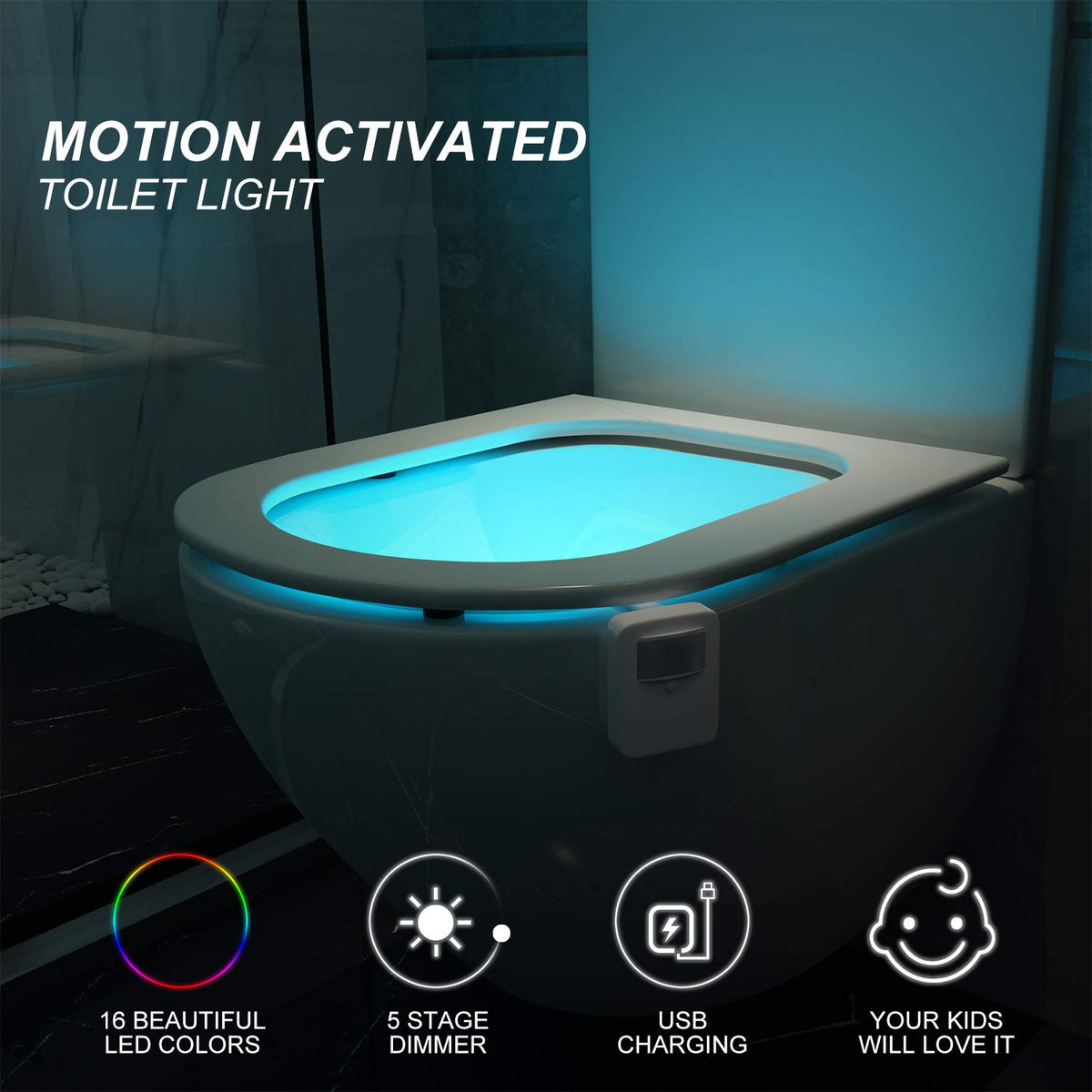 Witshine 16-color changing toilet light offers customizable ambience for bathrooms