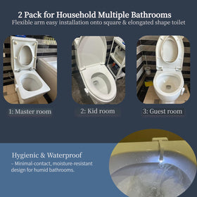 Witshine flexible-arm toilet light fits on the rim securely