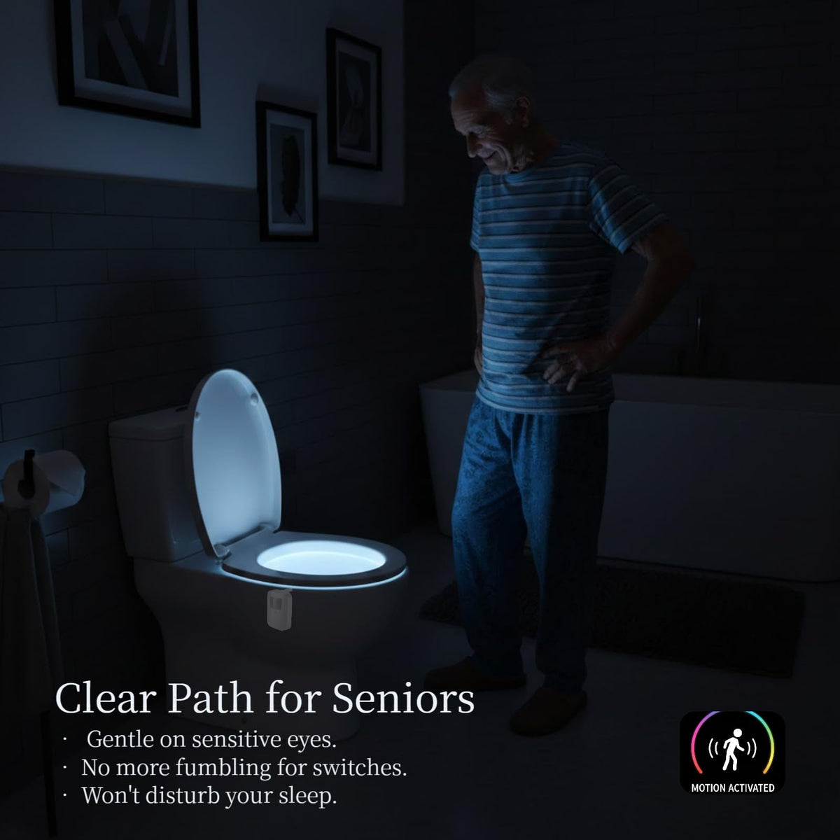 Witshine waterproof toilet night light easy to clean