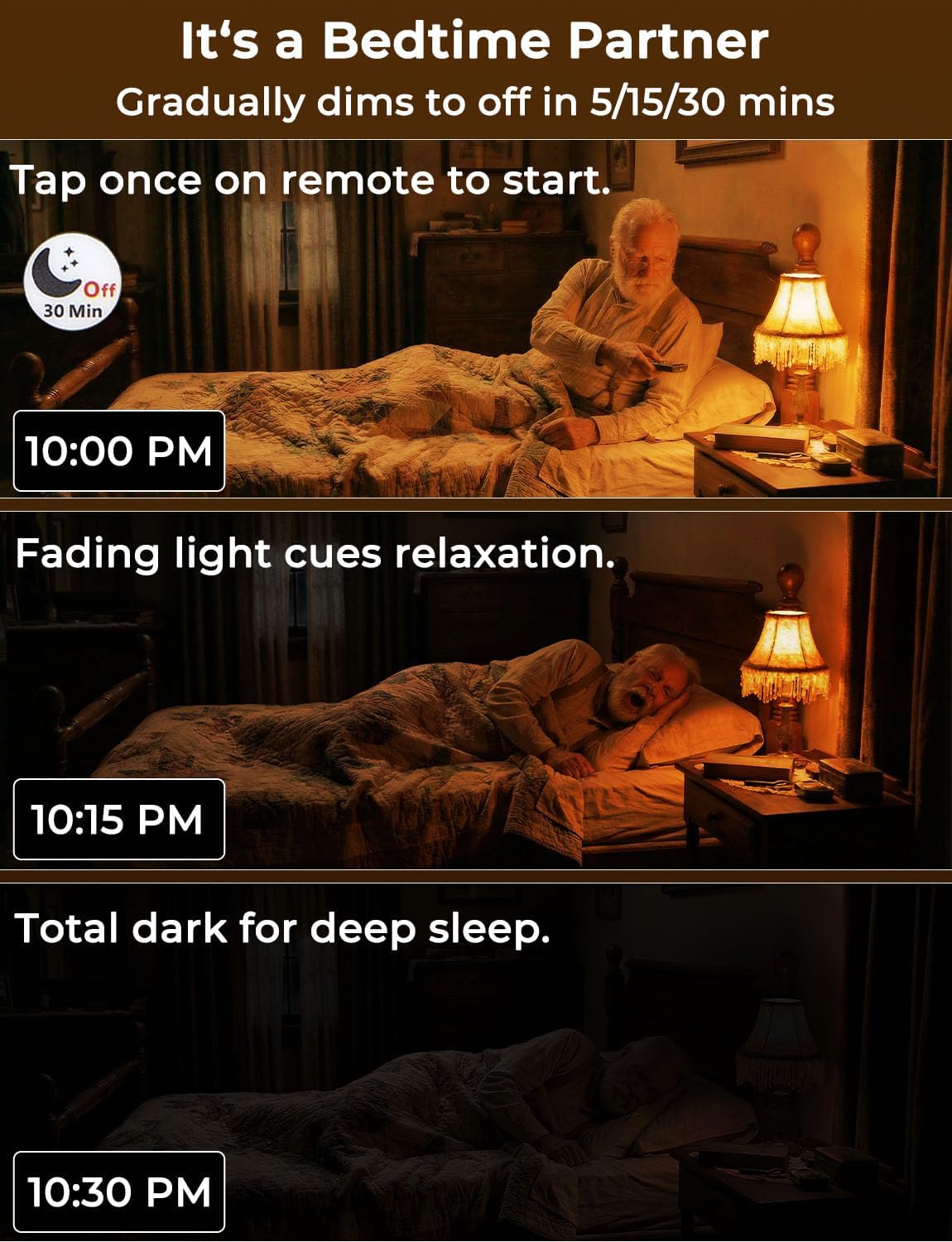Wivety Bedtime ambient light creates a soothing evening atmosphere.
