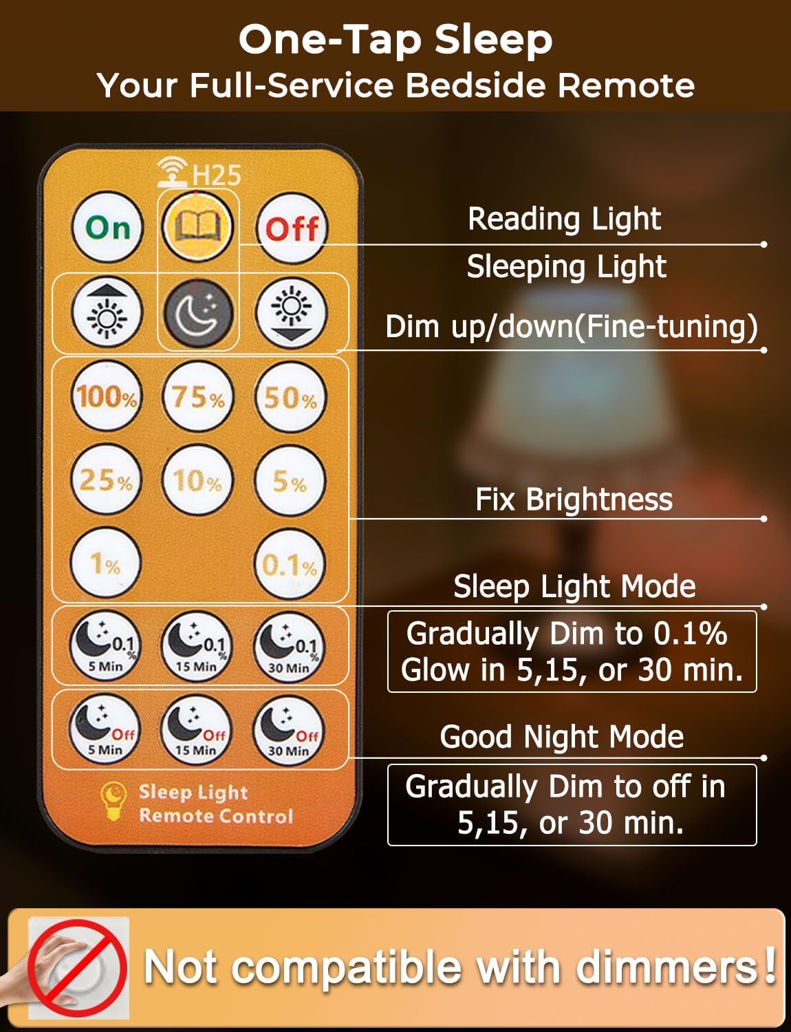 Wivety Reading-friendly amber light for late-night books.