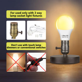 Wiyifada 3Way bulb in bedside lamp highlights flexible brightness levels