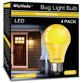 Wiyifada amber 9W bug light outdoor pack for porch lighting and insect deterrence.