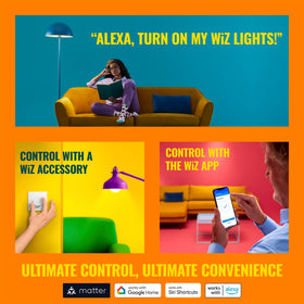 Remote control from anywhere via the free WiZ app