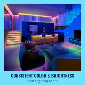 WiZ Connected LED strip with adhesive backing for quick, secure mounting.