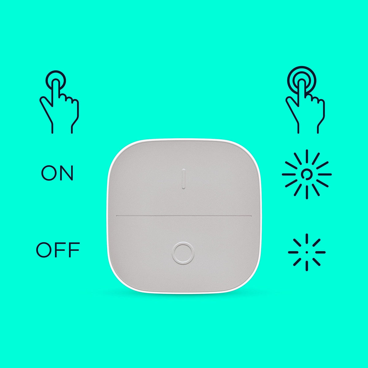 Compact dimming controls on the WiZ portable button in use
