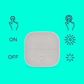 Compact dimming controls on the WiZ portable button in use
