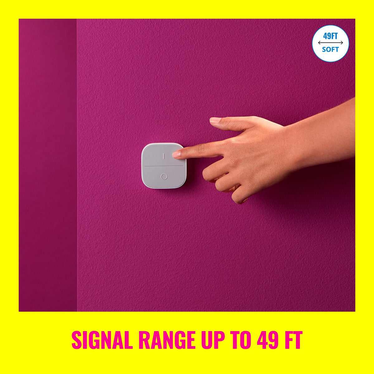WiZ portable button attached to metal surface for flexible placement