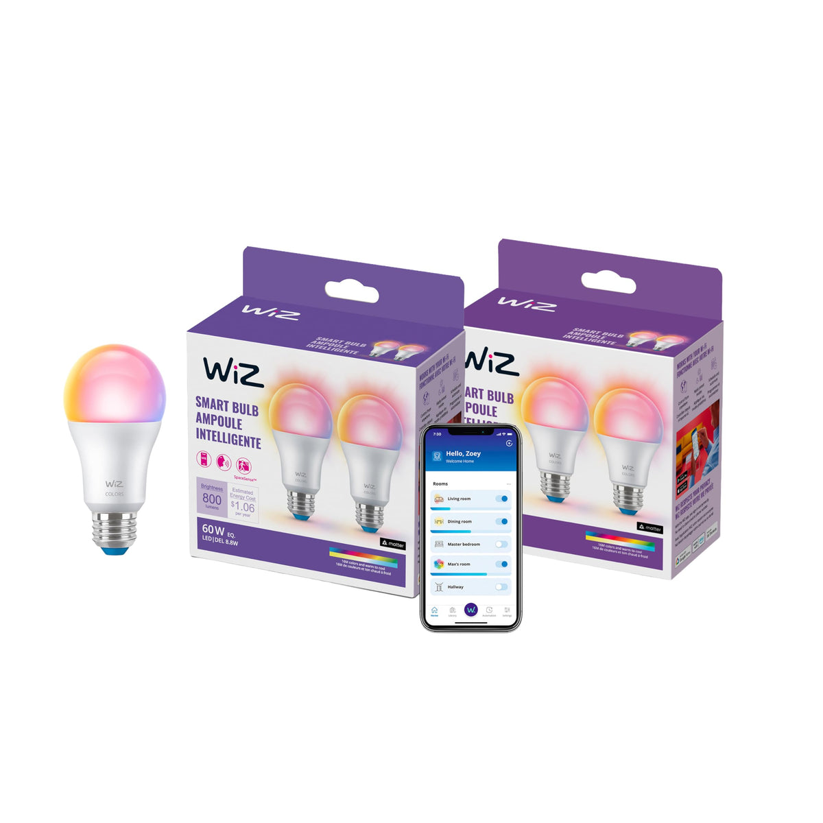 WiZ Connected four-pack bulbs ready for bright ambient lighting