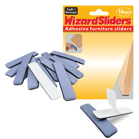 Wizard Sliders PTFE rectangle slider close-up showing durable glide on floors.