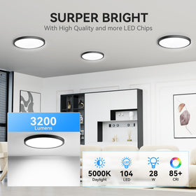 WKONCLDY ultra-thin 12-inch ceiling light, low-profile design with ample brightness