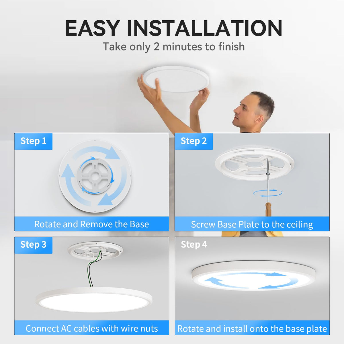 WKONCLDY 6PACK LED ceiling light suited for bedroom living room and dining.