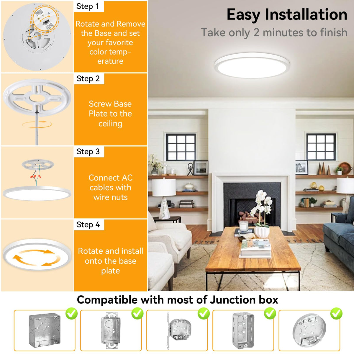 WKONCLDY versatile-room lighting for living, dining, bedroom, or hotel spaces.