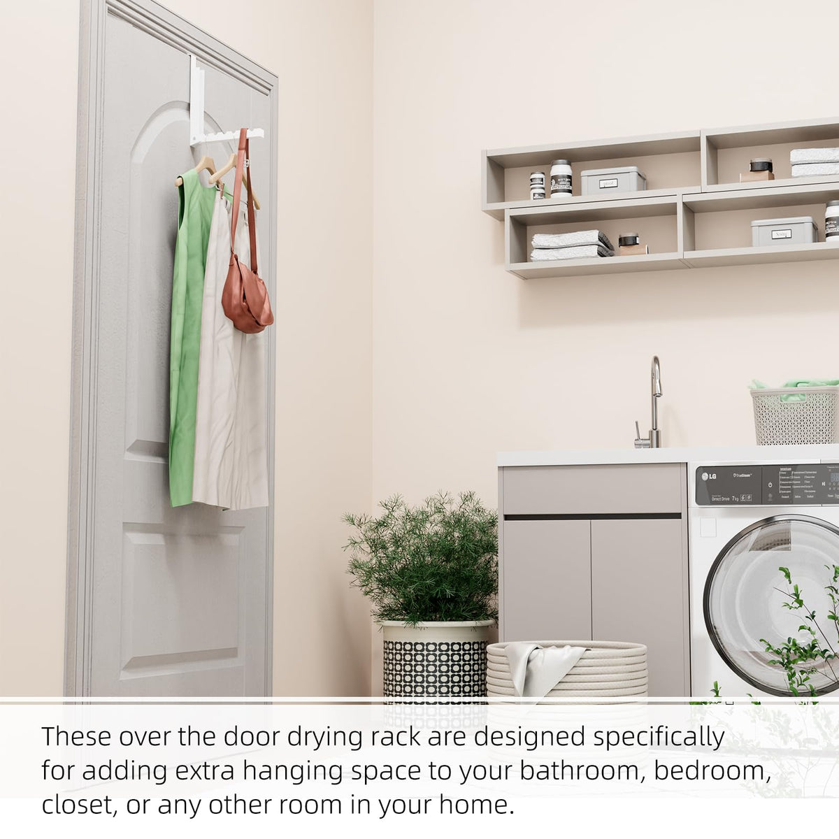 WLCSNG Over The Door Hanger supports up to 20 pounds