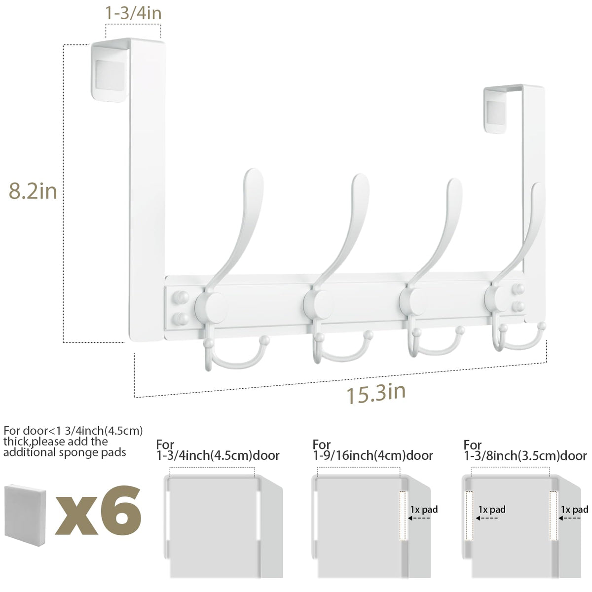 WLCSNG over-the-door towel rack assembly shows quick and easy setup.