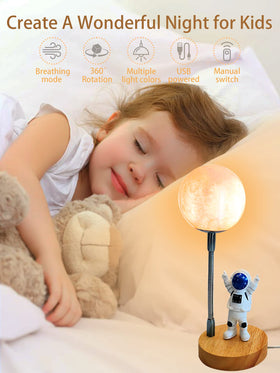 WLHONG Moon Lamp with seven-color LEDs creates playful room ambiance