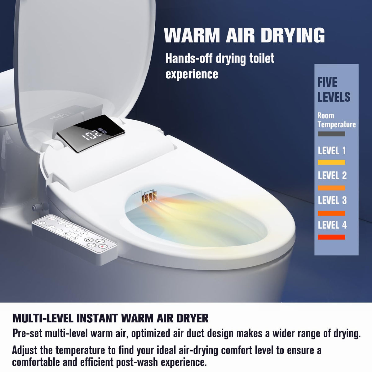 WLJBIDET adjustable-nozzle-position feature shown for personalized cleansing and consistency.