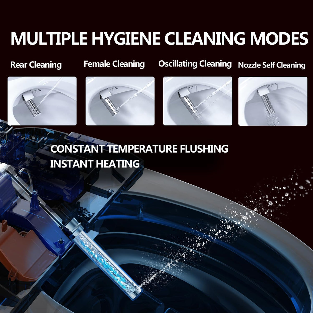 WLJBIDET self-cleaning nozzle maintains hygiene before and after use