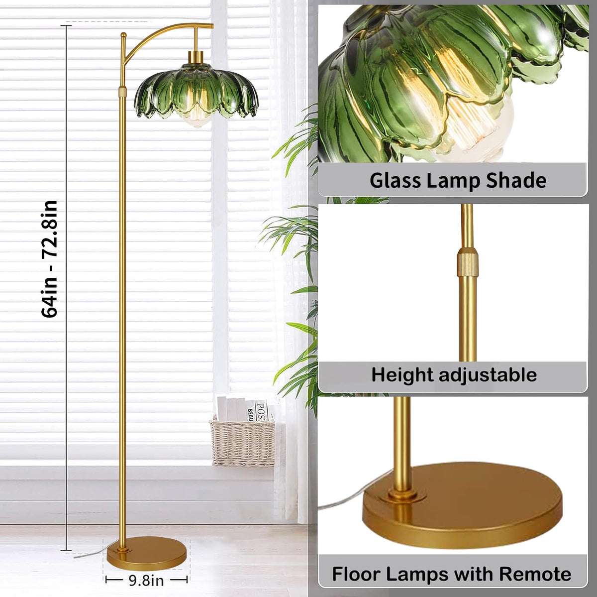 WLQCWL arc lamp features a 360° rotatable arm for directional lighting
