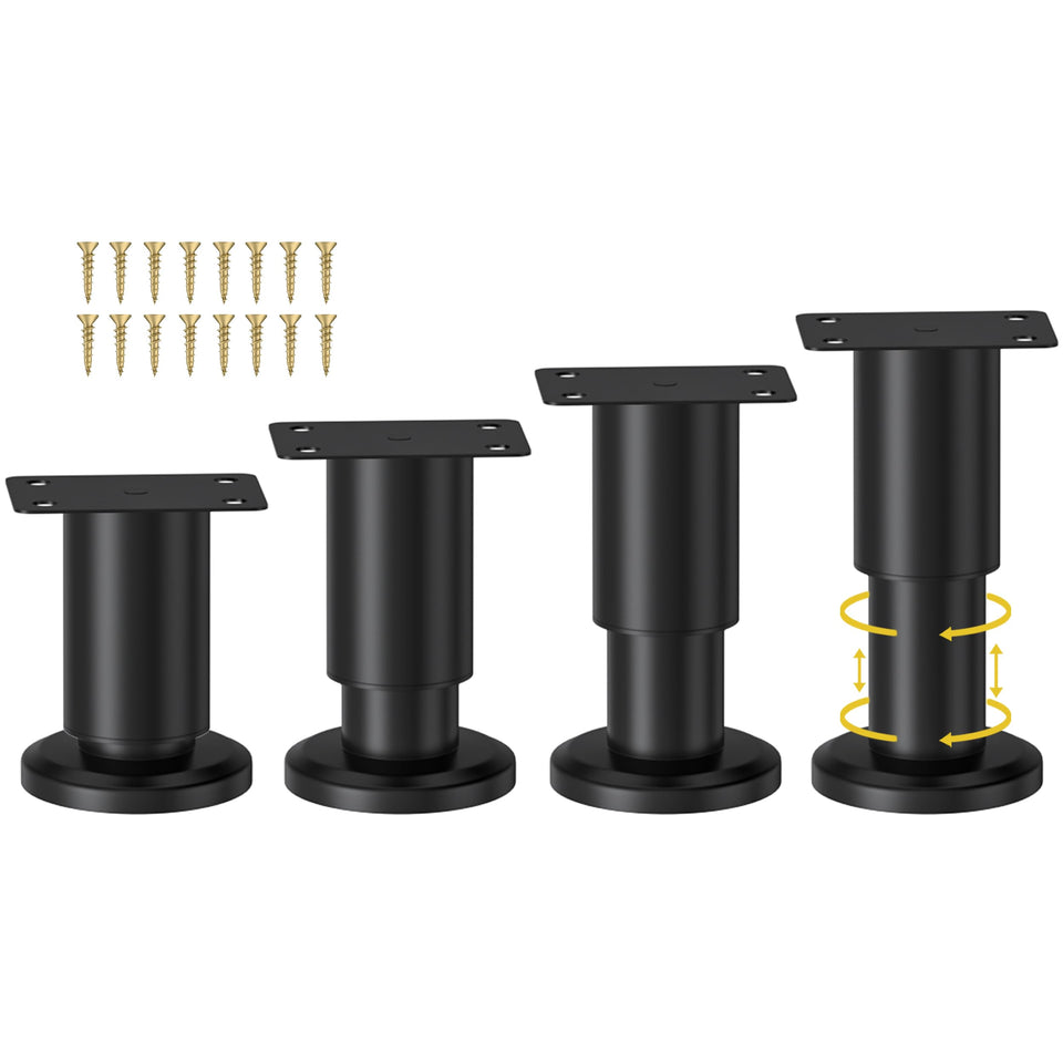 Wlrrcwdttc adjustable-furniture-legs-3-4-inch: level furniture on uneven floors with durable steel design.