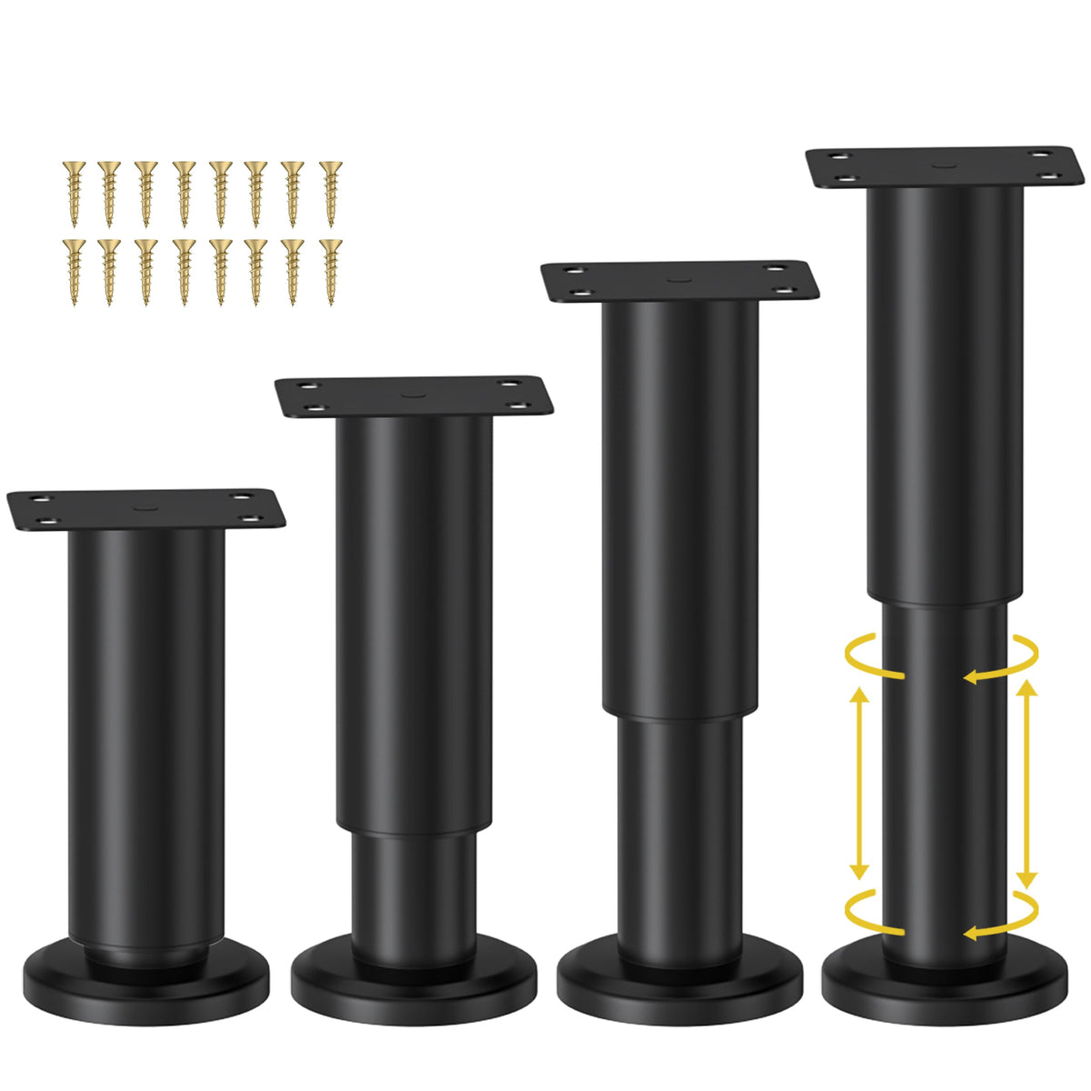 Wlrrcwdttc adjustable furniture legs show height range for uneven floors
