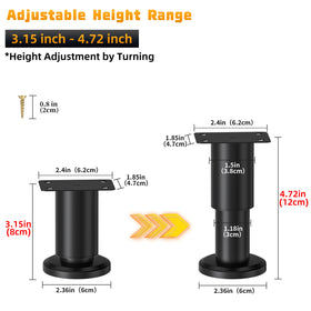 Wlrrcwdttc adjustable-furniture-legs-base: wider base for heavier items and safer footing.