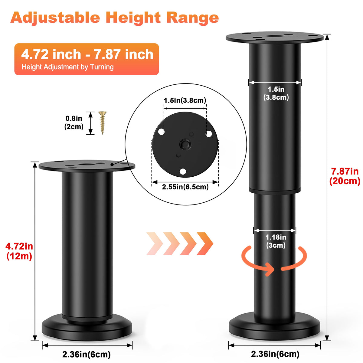 Wlrrcwdttc metal legs with baking varnish finish for durability and rust resistance