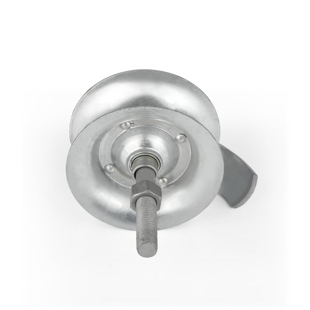 Side view of the Wmebee roller fitting a 1 5/8-inch pipe track