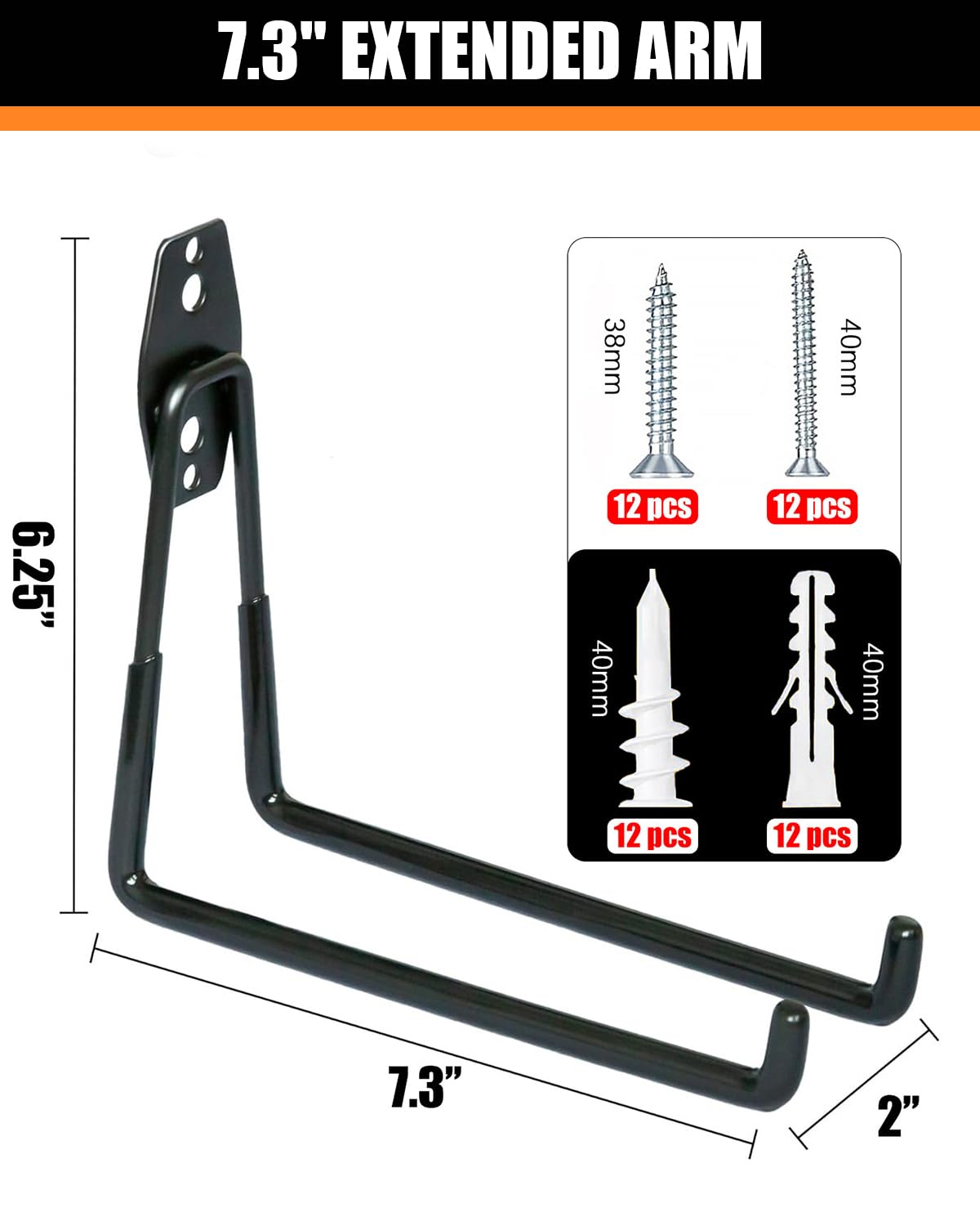 WMK wall-mount garage hooks organize bicycles and ladders for easy access