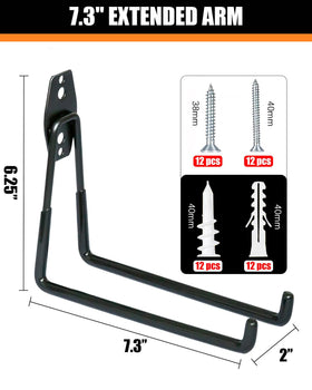 WMK wall-mount garage hooks organize bicycles and ladders for easy access