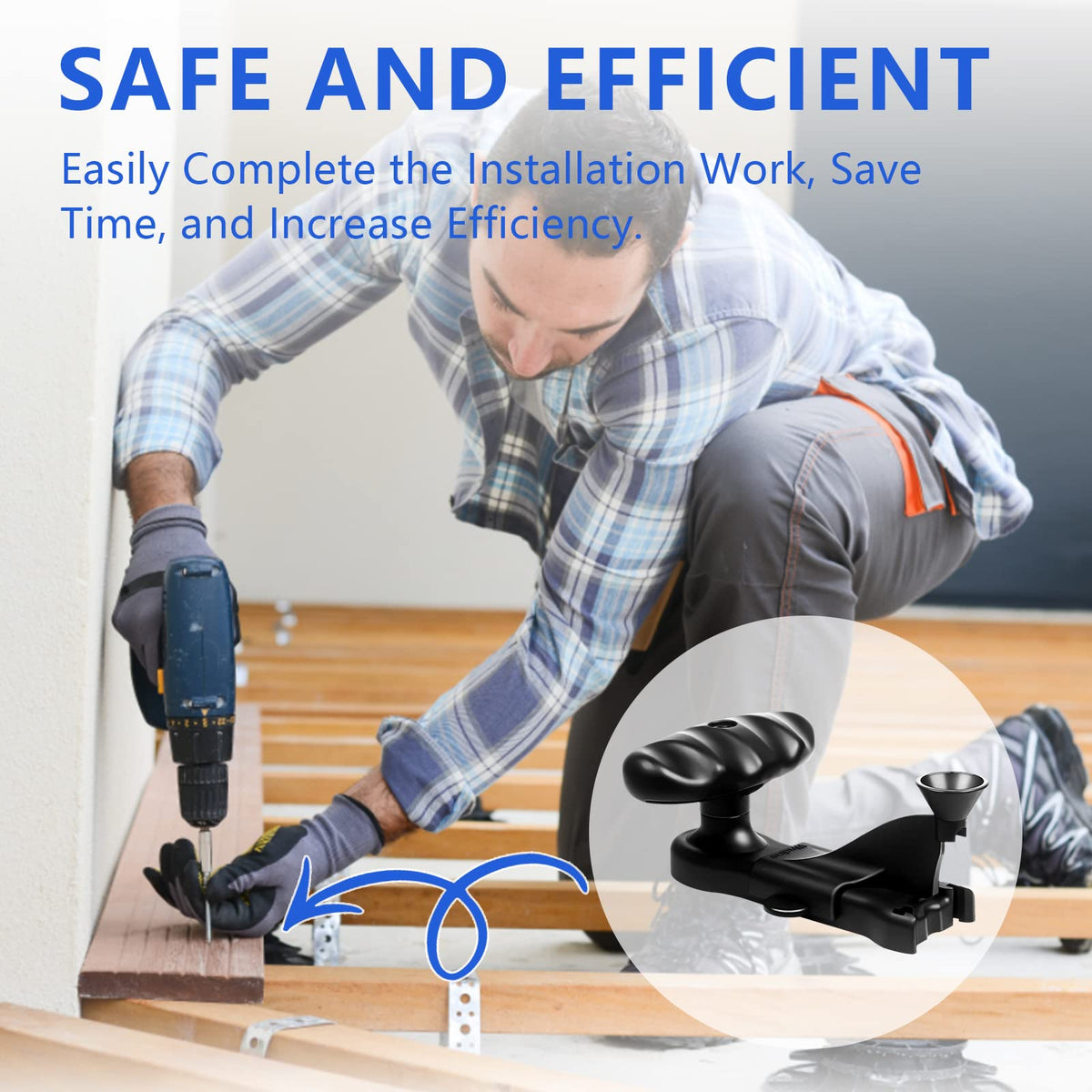Wndine Hideaway tool kit included for convenient on-site fastener projects.