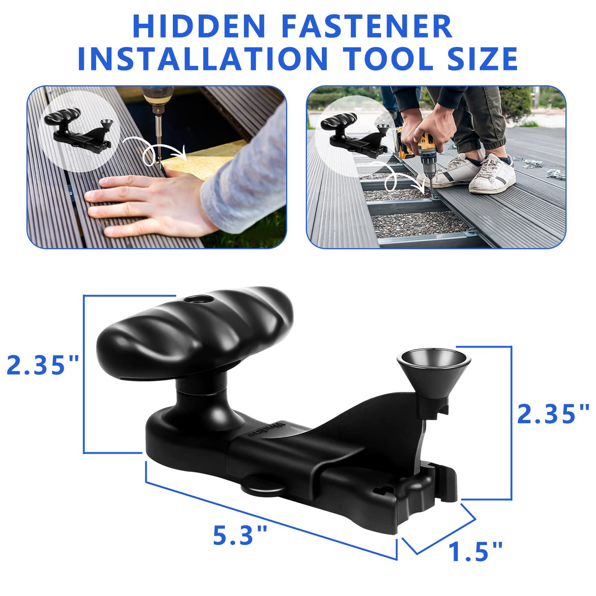 Wndine Hideaway tool with star-drive bit included for easy driving.