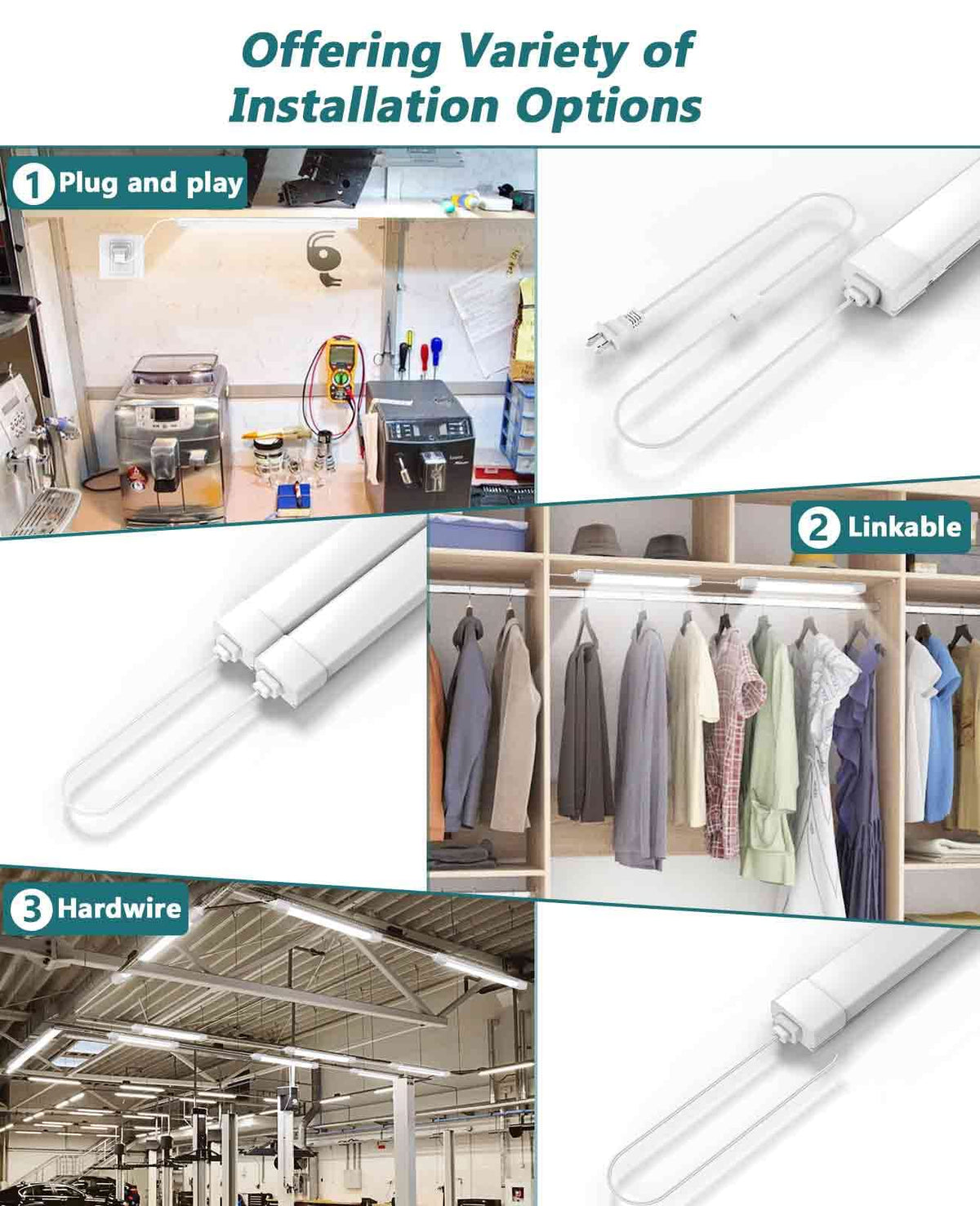 WNSNOU plug-and-play under cabinet light simplifies quick installation and versatile mounting.