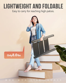 WOA WOA folding ladder in compact folded form for easy storage