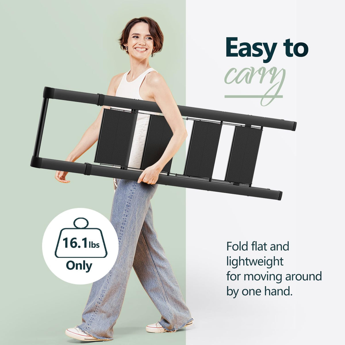 WOA WOA 4-step ladder base stability improves footing.