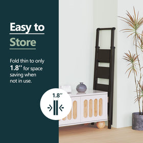 WOA WOA 4-step ladder folded compact for easy storage.