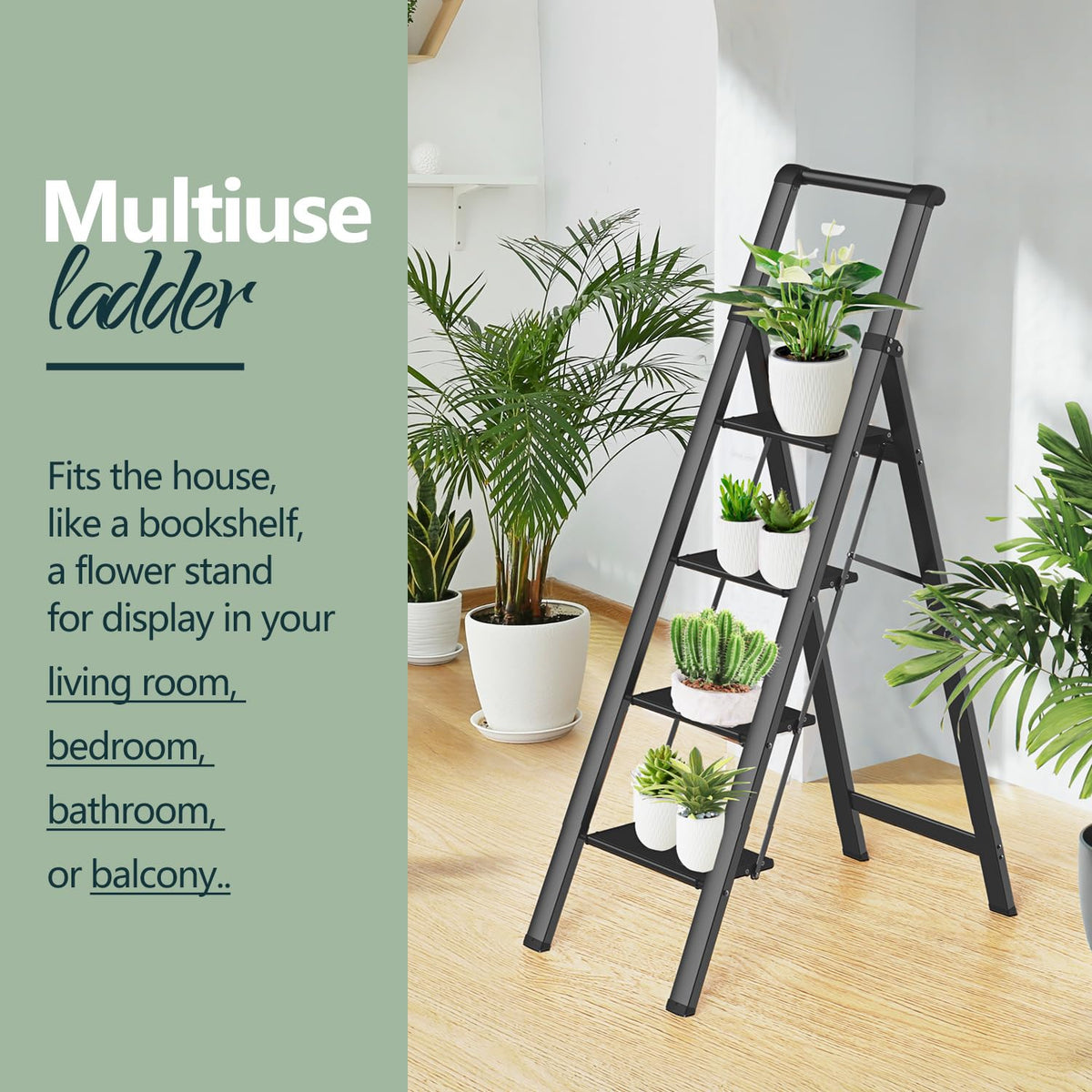 WOA WOA 4-step ladder ideal for home kitchen and closet tasks.